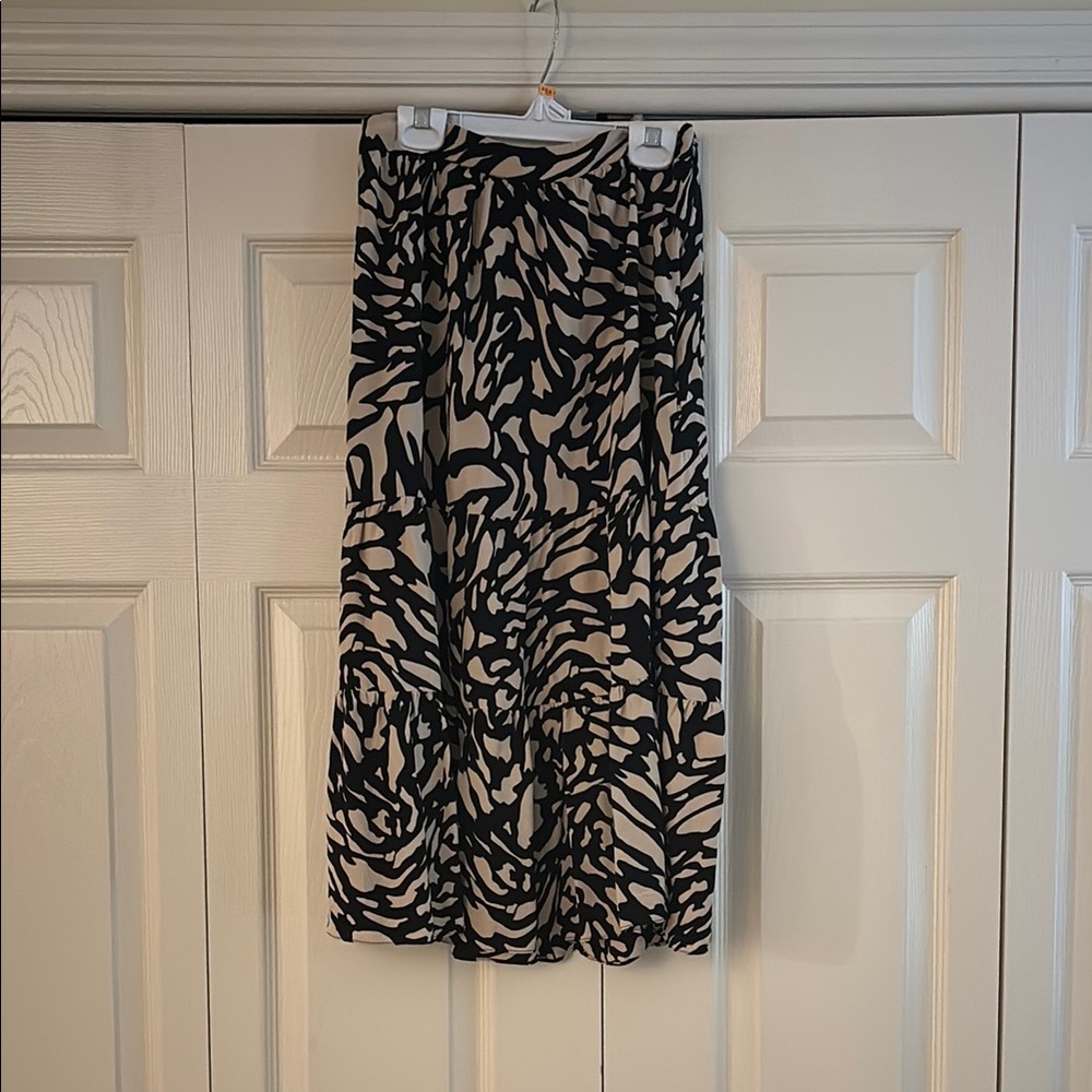 BA&SH Stylish Black and Cream Skirt